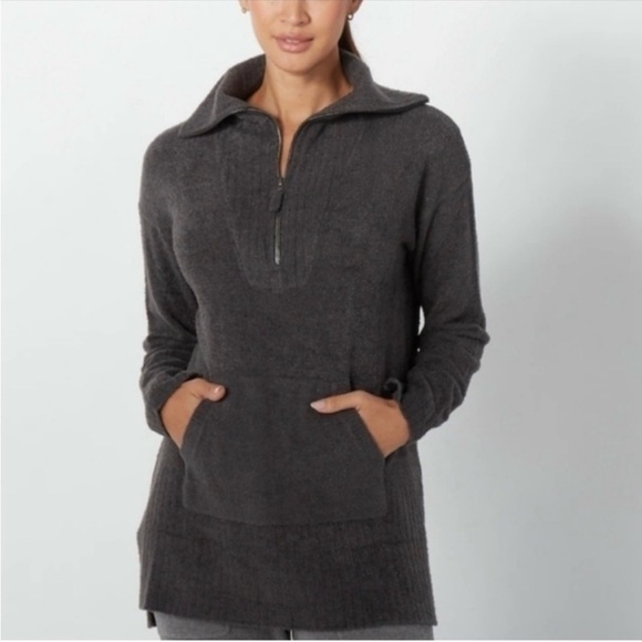 Barefoot Dreams Sweaters - Barefoot Dreams Cozy Half-Zip Pullover Tunic - Charcoal small